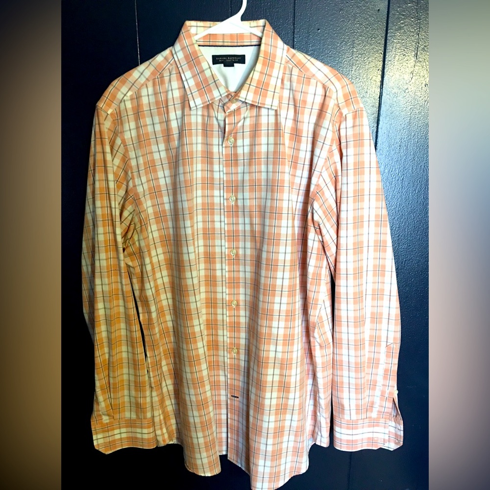 Banana Republic Non-iron Slim Fit Button Down Size L 16 - 16 1/2